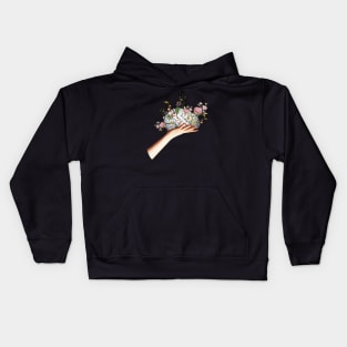 Brain Flowers Collage Kids Hoodie